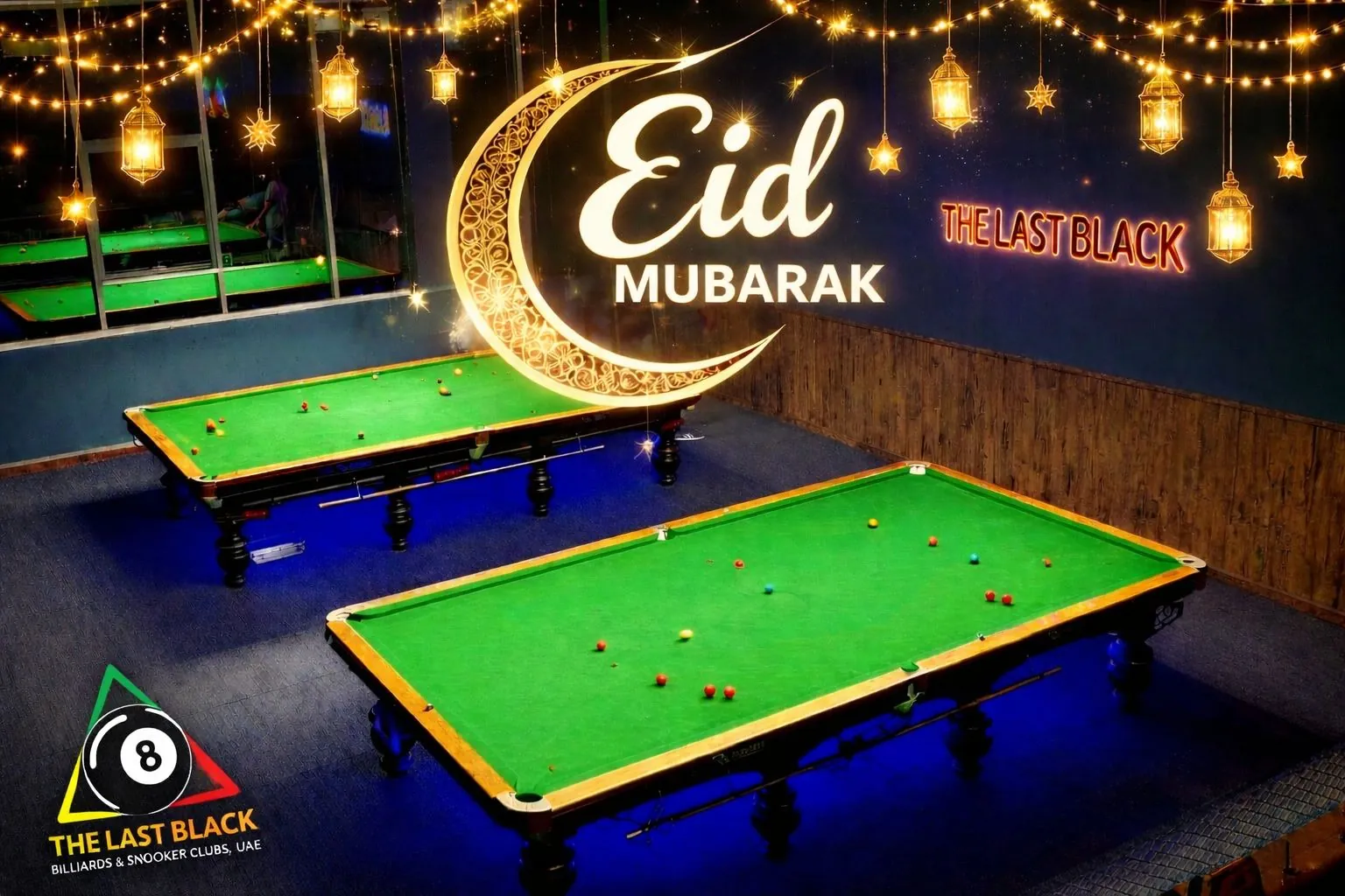 Eid decorations above the tables