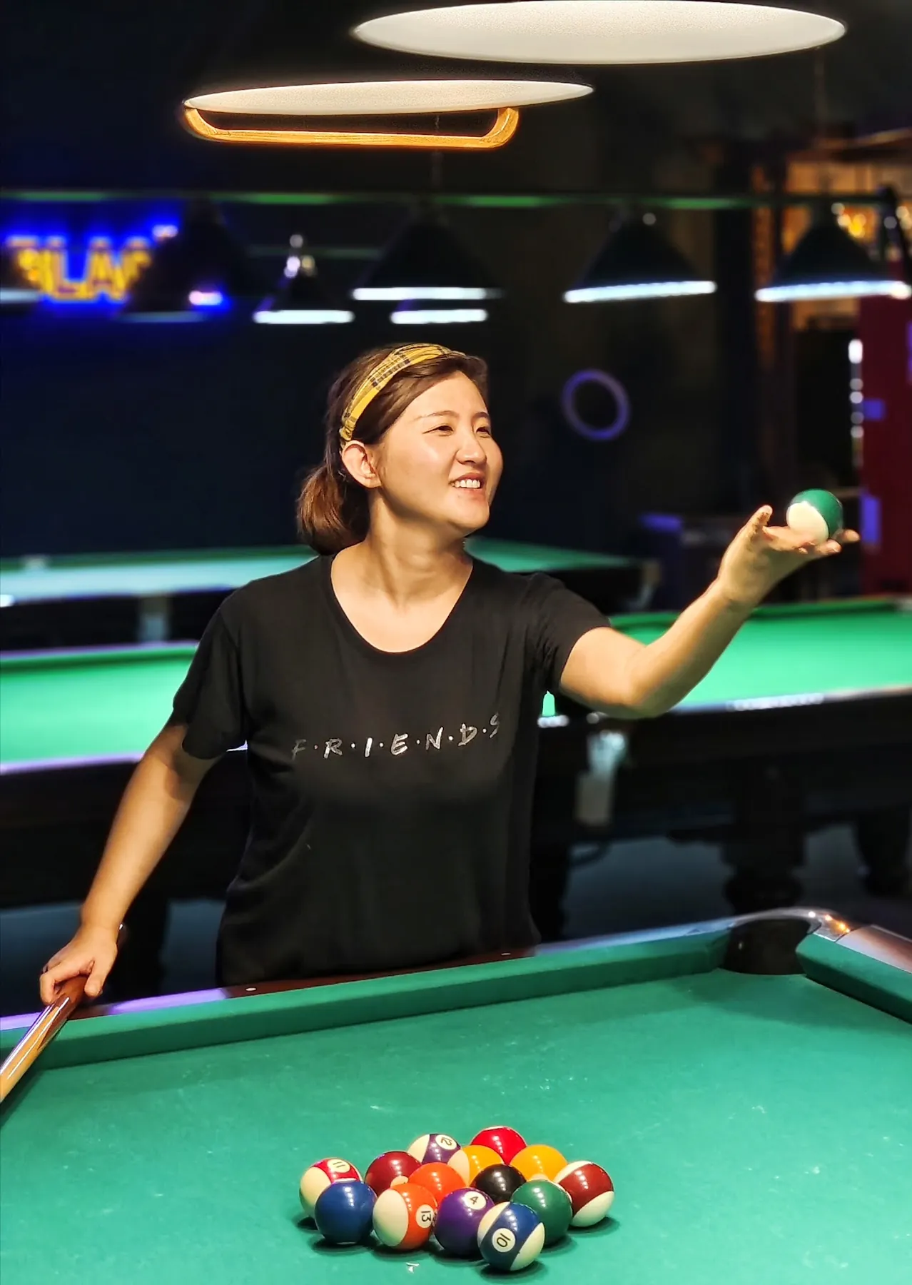 Player smiling after a shot