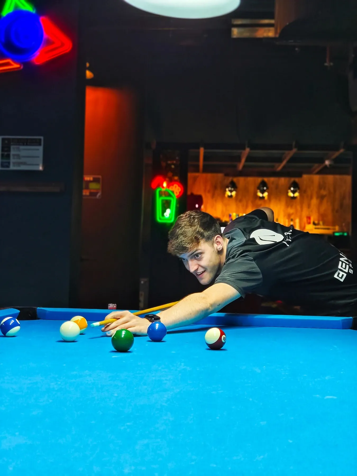 Player lining up a shot